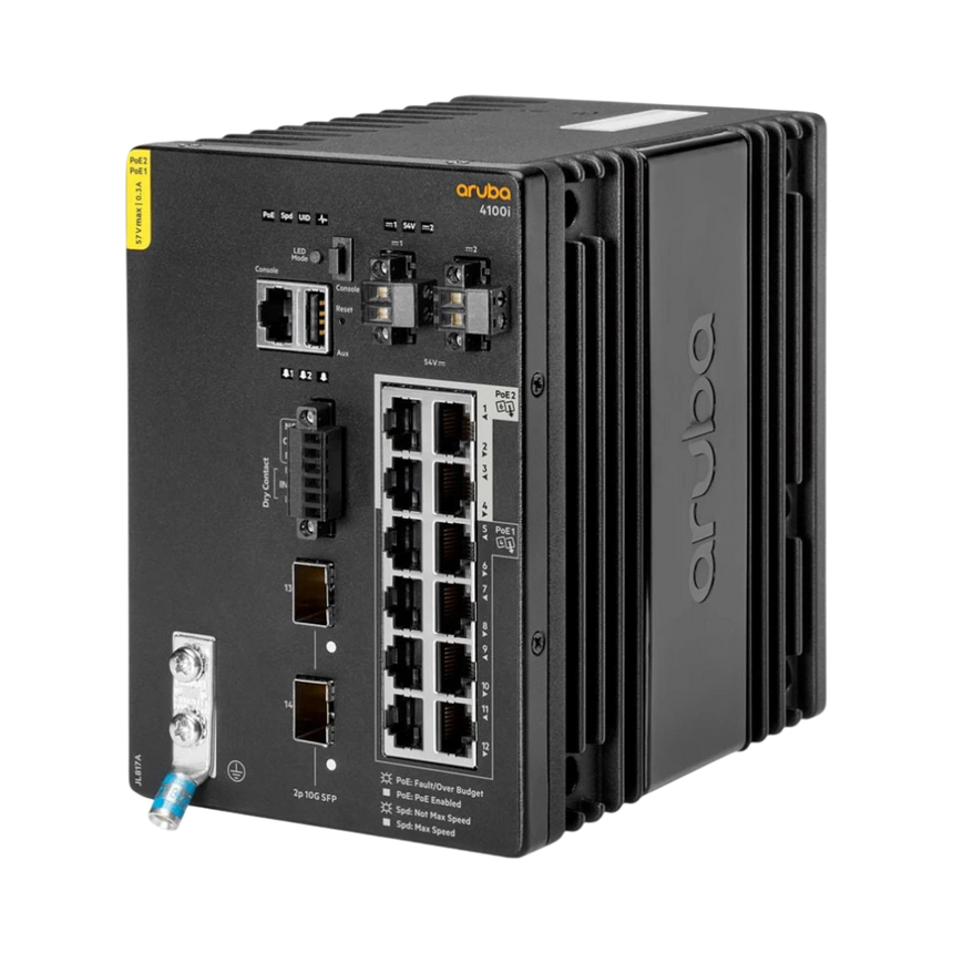 Aruba CX 4100i 12p 1GbE 8p Class4 PoE and 4p Class6 PoE 2p SFP+ DIN Mount Switch — Being Shipped