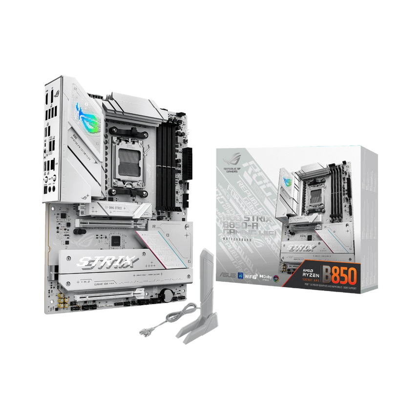 ASUS Republic of Gamers STRIX B850-A GAMING WIFI AM5 ATX Motherboard (White) — Being Shipped