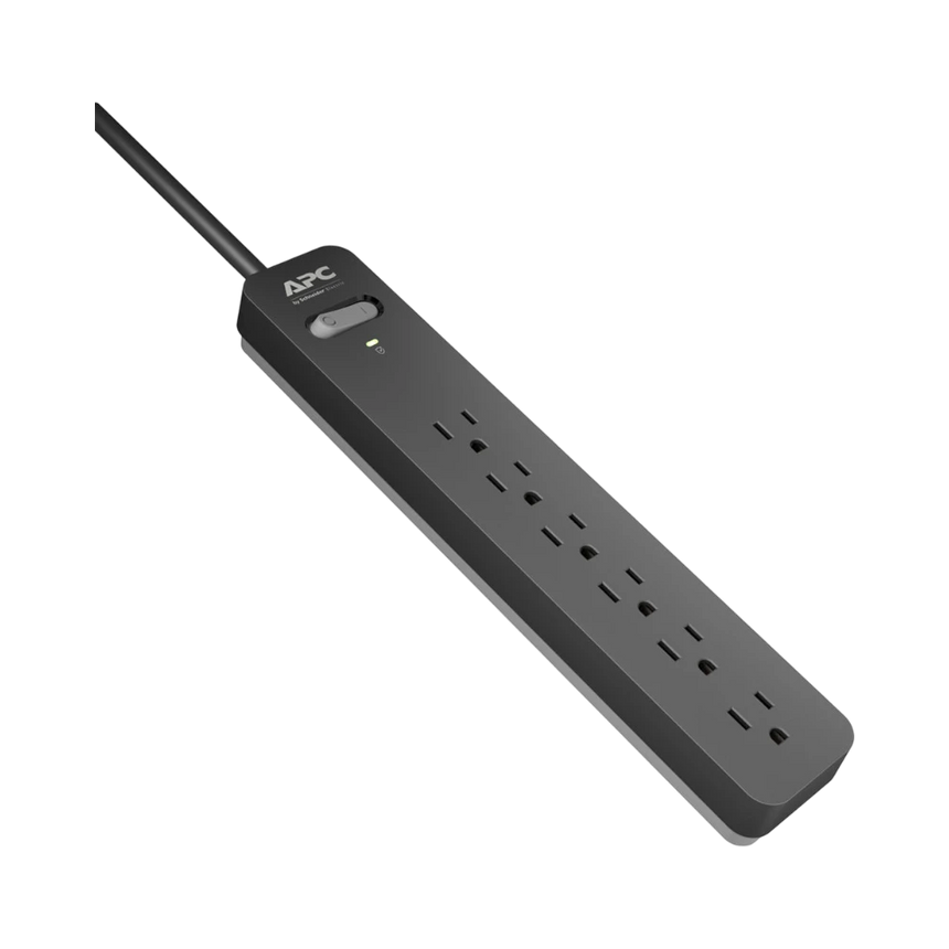 APC Essential SurgeArrest 6-Outlet Surge Protector (6', Black, 120V) — Being Shipped