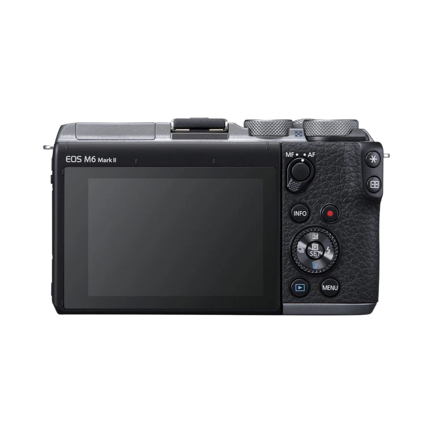 Canon EOS M6 Mark II Mirrorless Camera with 15-45mm Lens and EVF (Silver) — Being Shipped