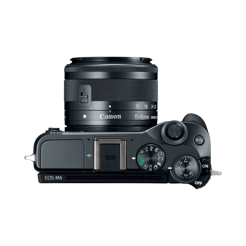 Canon EOS M6 Mirrorless Digital Camera with 15-45mm Lens (Black) — Being Shipped