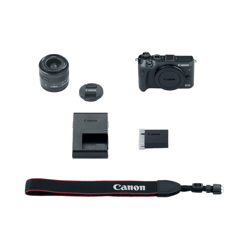 Canon EOS M6 Mirrorless Digital Camera with 15-45mm Lens (Black) — Being Shipped