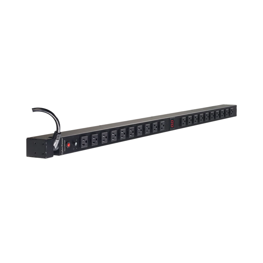 CyberPower Metered PDU (15A)12A/100-125/ 50/60Hz/ Nema 5-15P Plug,20-Out(Front)/ 5-15R, Rackmount OU , 10' Cord — Being Shipped
