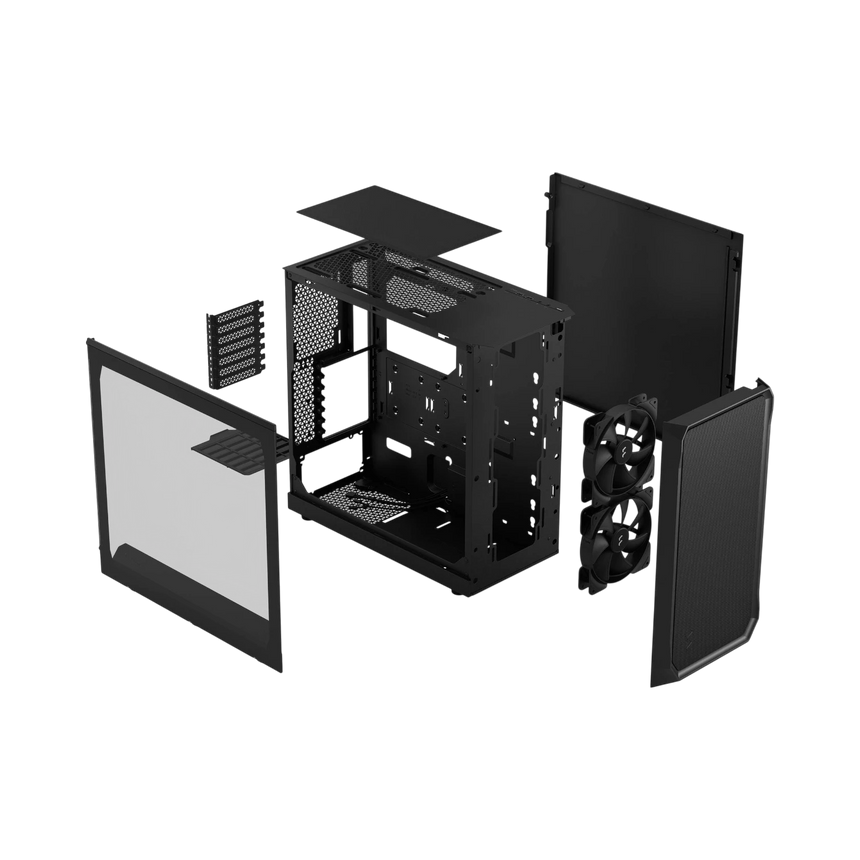 Fractal Design Focus 2 Mid-Tower Case (Black, Tempered Glass Window) — Being Shipped