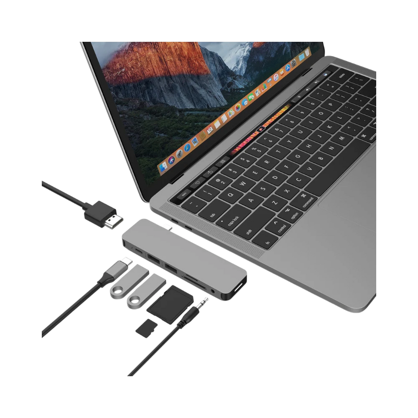 Hyper HyperDrive Solo 2-Port USB 3.1 Gen 1 Type-A Hub with HDMI, USB Type-C, microSD, SD, & 3.5mm Audio (Gray) — Being Shipped