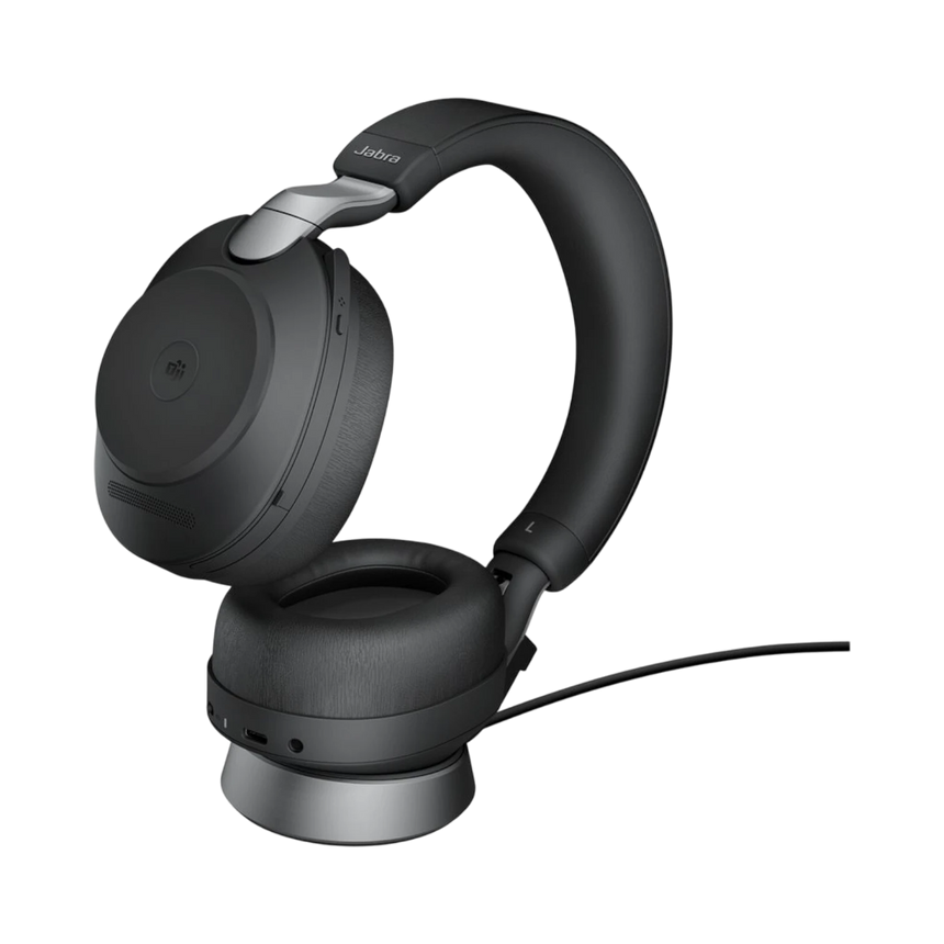 Jabra Evolve2 85 Noise-Canceling Wireless Over-Ear Headset with Stand (Microsoft Teams, USB Type-C, Black) — Being Shipped