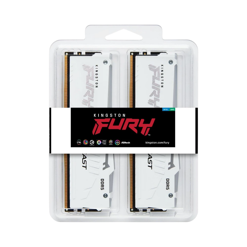 Kingston FURY Beast White RGB EXPO 64GB DDR5 6400MT/s CL32 Memory Kit (2 x 32GB) — Being Shipped