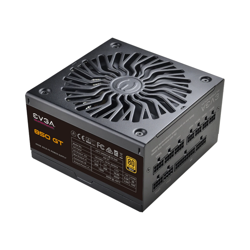EVGA SuperNOVA 850 GT, 80 Plus Gold 850W, Fully Modular, Auto Eco Mode with FDB Fan, 7 Year Warranty, Includes Power ON Self Tester, Compact 150mm Size, Power Supply — Being Shipped