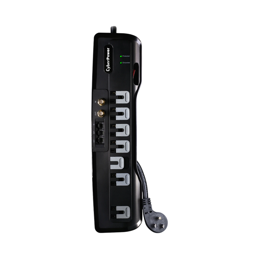 CyberPower CSHT706TC Home Theater Surge Protector + TEL Protection, 1950J/125V, 7 Outlets, 6ft Power Cord — Being Shipped