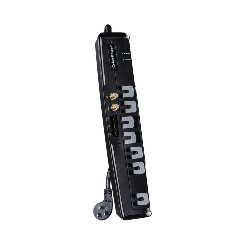 CyberPower CSHT706TC Home Theater Surge Protector + TEL Protection, 1950J/125V, 7 Outlets, 6ft Power Cord — Being Shipped