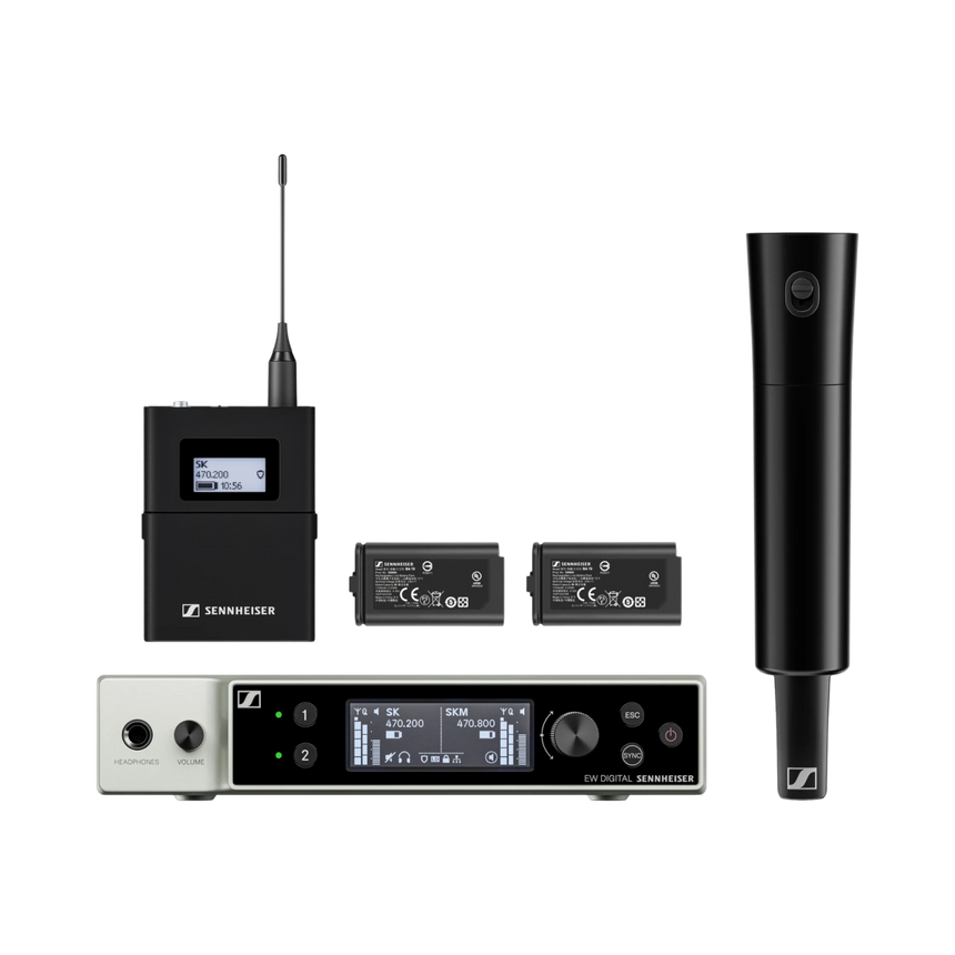 Sennheiser EW-DX SK/SKM-S Base Set Combo Wireless Handheld and Bodypack Transmitter System - R1-9 Band (520-607.8MHz) — Being Shipped
