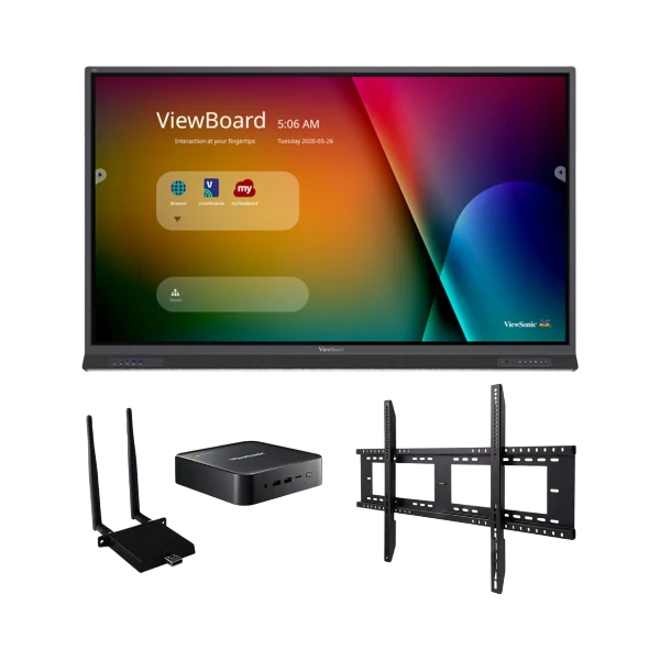 ViewSonic IFP6552-1C-C1 65" UHD 4K ViewBoard Interactive Flat Panel Bundle with Chromebox, Wi-Fi Module & Wall Mount — Being Shipped