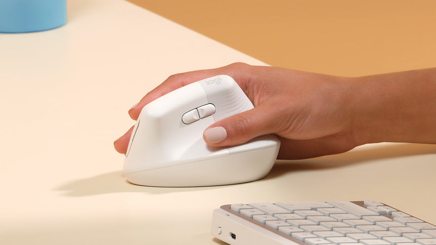 Logitech Lift for Mac Vertical Ergonomic Wireless Mouse (Off-White) — Being Shipped