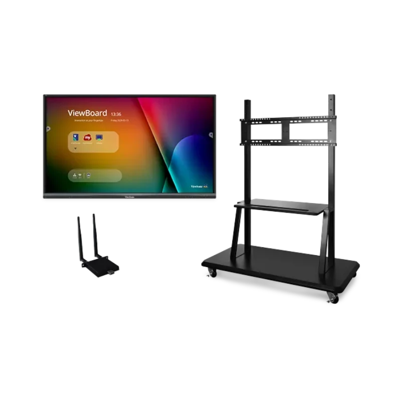 ViewSonic IFP6550-E2 65" 4K Touch Enabled ViewBoard Smart Display with WiFi Adapter and Mobile Trolley Cart — Being Shipped
