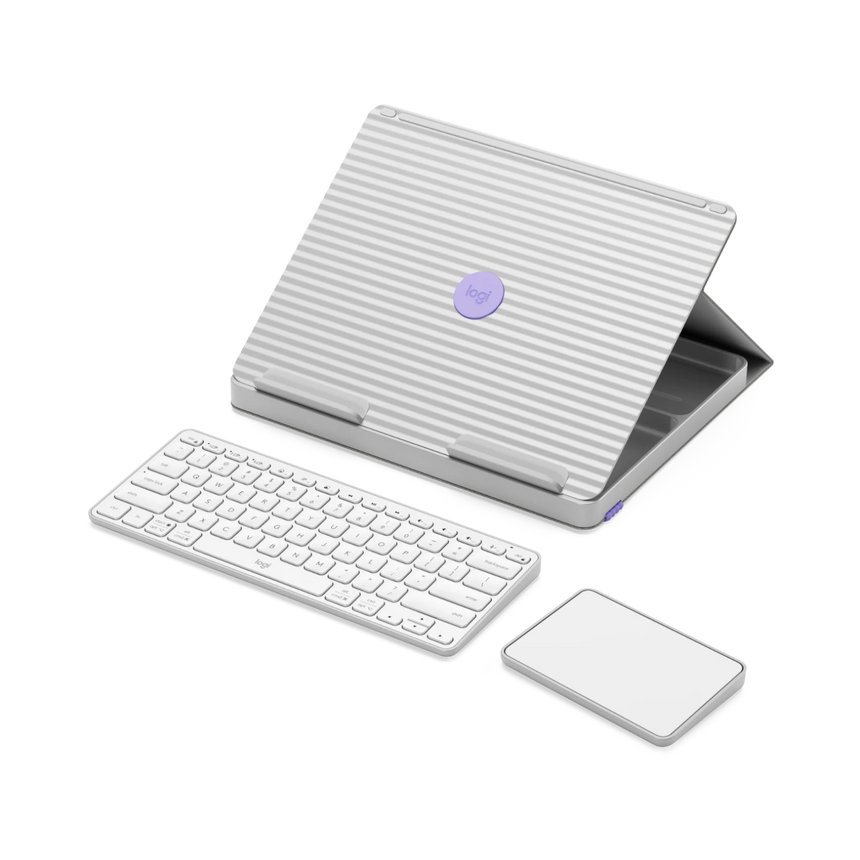 Logitech Casa Pop-Up Desk Work From Home Kit Compact Wireless Keyboard with Laptop Stand (Nordic Calm) — Being Shipped