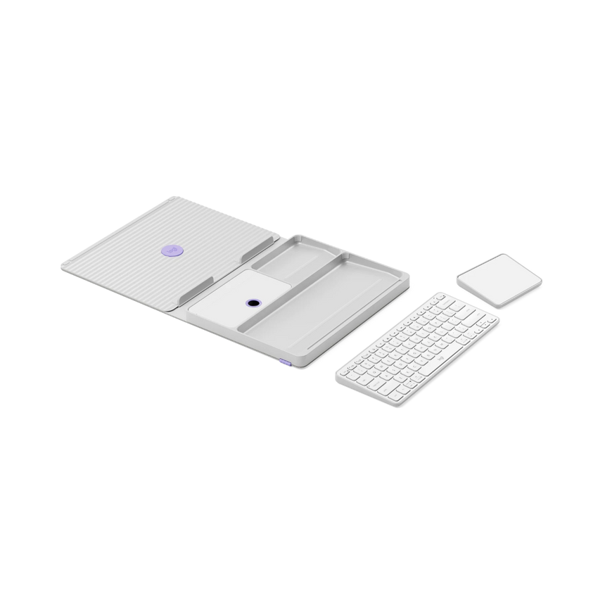 Logitech Casa Pop-Up Desk Work From Home Kit Compact Wireless Keyboard with Laptop Stand (Nordic Calm) — Being Shipped