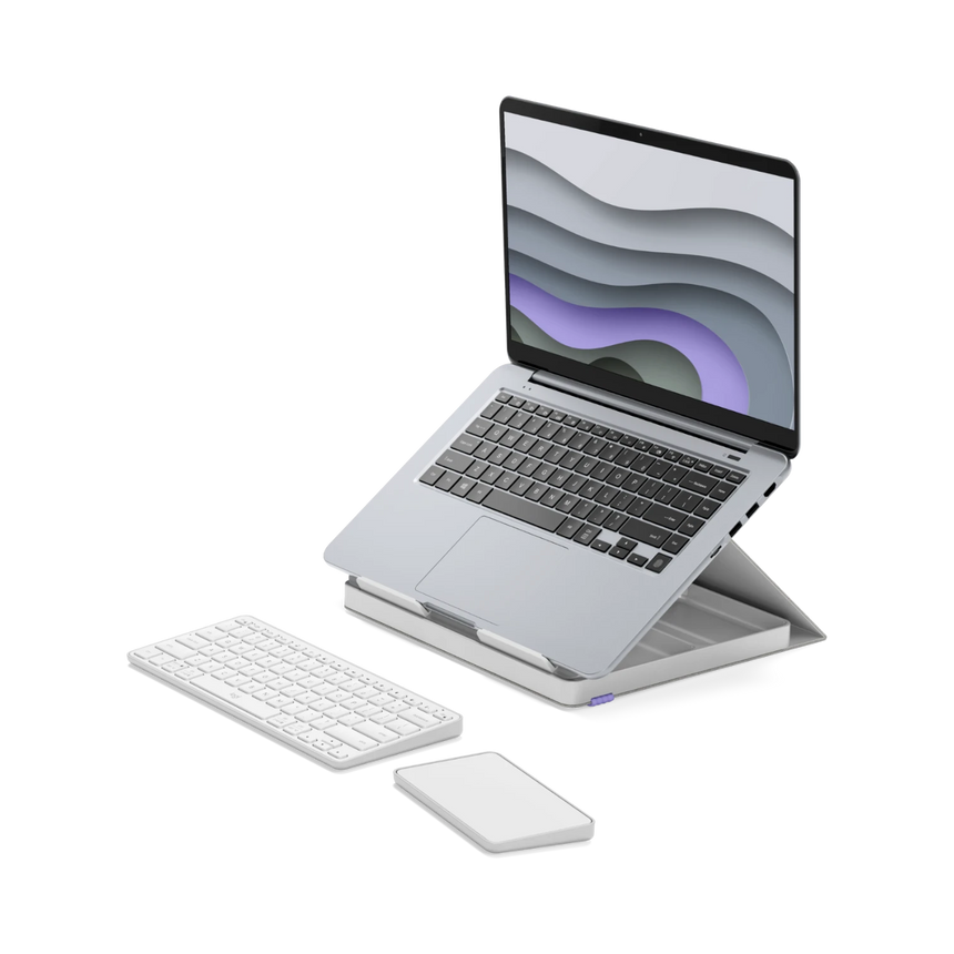 Logitech Casa Pop-Up Desk Work From Home Kit Compact Wireless Keyboard with Laptop Stand (Nordic Calm) — Being Shipped