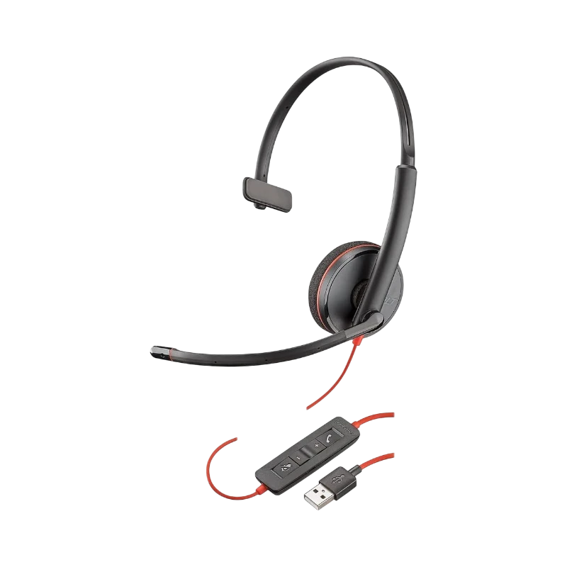 Poly Blackwire C3210 USB-A Monaural Headset — Being Shipped