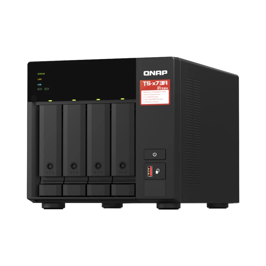 QNAP TS-473A 4-Bay NAS Enclosure with QSW-1105-5T Network Switch — Being Shipped