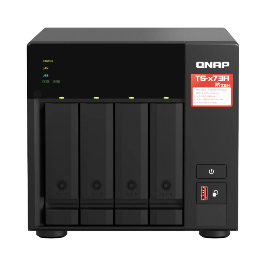 QNAP TS-473A 4-Bay NAS Enclosure with QSW-1105-5T Network Switch — Being Shipped