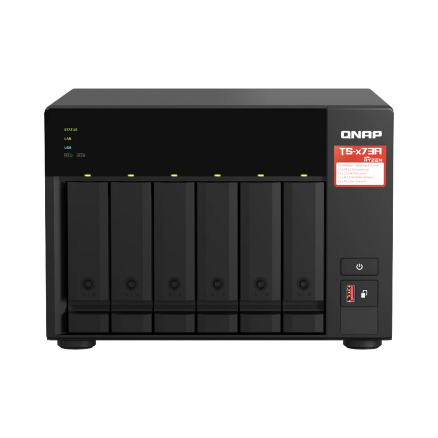 QNAP TS-673A 6-Bay NAS Enclosure with QSW-1105-5T Network Switch — Being Shipped