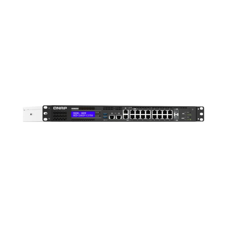 QNAP QGD-1602P-C3558-8G 16-Port Multi-Gigabit PoE++ Compliant Managed Switch & NAS Enclosure with SFP+ — Being Shipped