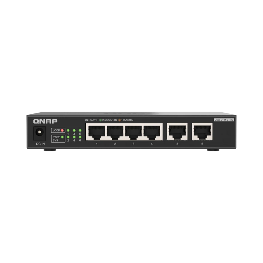 QNAP QSW-2104-2T-R2 6-Port 2.5G / 10G Unmanaged Network Switch — Being Shipped
