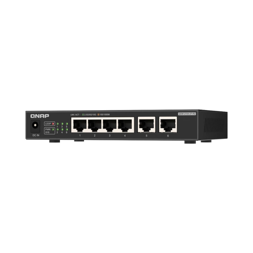 QNAP QSW-2104-2T-R2 6-Port 2.5G / 10G Unmanaged Network Switch — Being Shipped
