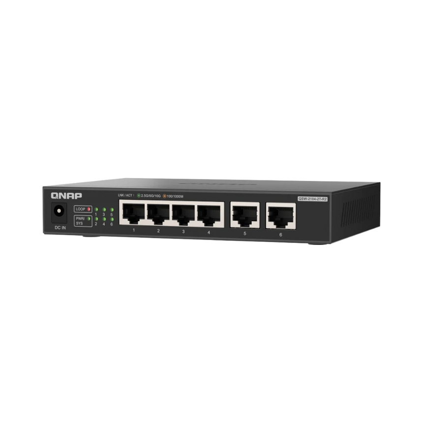 QNAP QSW-2104-2T-R2 6-Port 2.5G / 10G Unmanaged Network Switch — Being Shipped