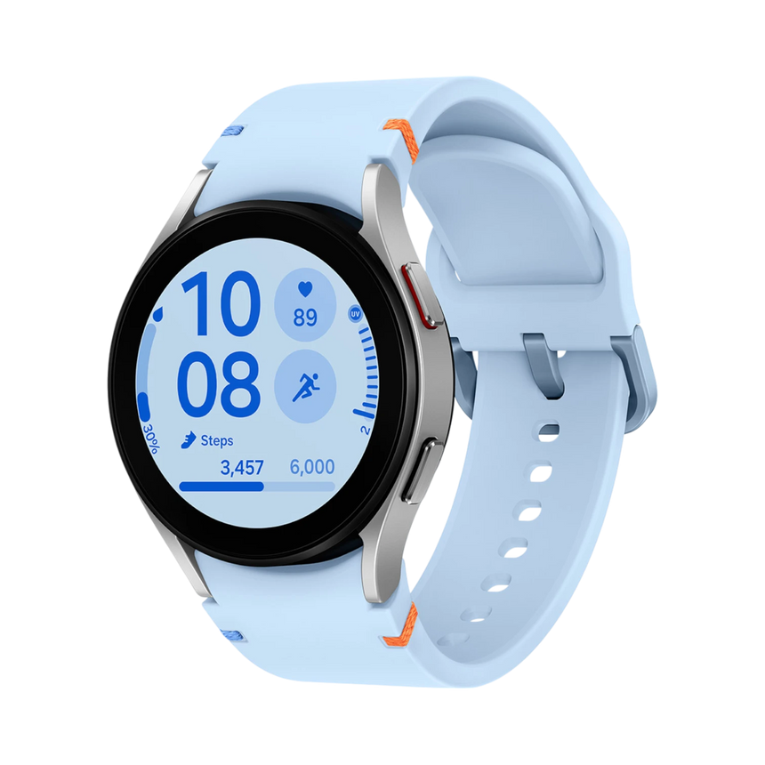 Samsung Galaxy Watch FE 40mm BT Smartwatch (Blue Band, Silver) — Being Shipped