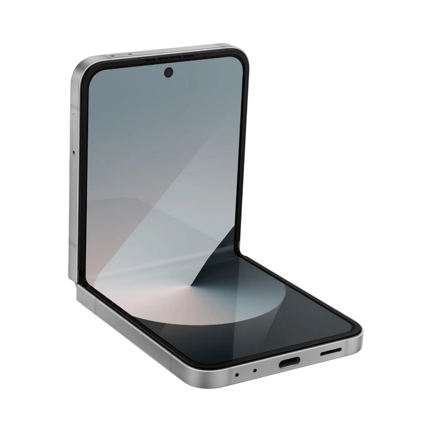 Samsung Galaxy Z Flip6 Smartphone, Qualcomm Snapdragon 8, 12GB RAM, 256GB Storage (Unlocked, Silver Shadow) — Being Shipped