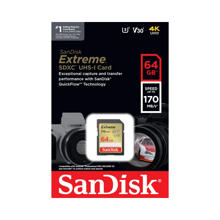 SanDisk Extreme 64GB UHS-I SDXC 170 MB/s Memory Card — Being Shipped