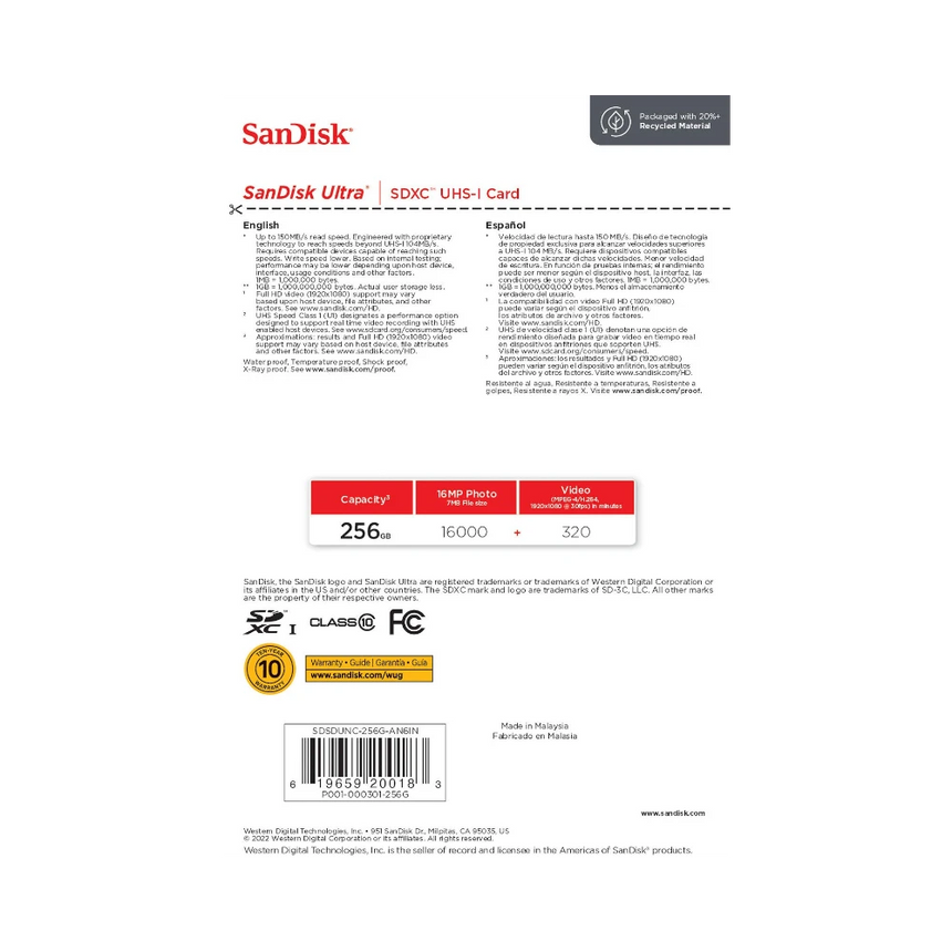 SanDisk Ultra 256GB UHS-I SDXC Memory Card — Being Shipped