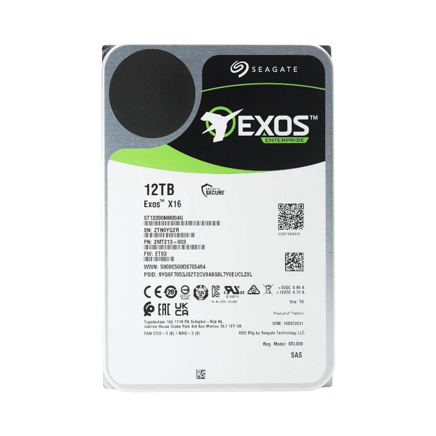 Seagate Exos X16 12TB 3.5" 7200RPM SAS 12Gb/s Enterprise HDD — Being Shipped