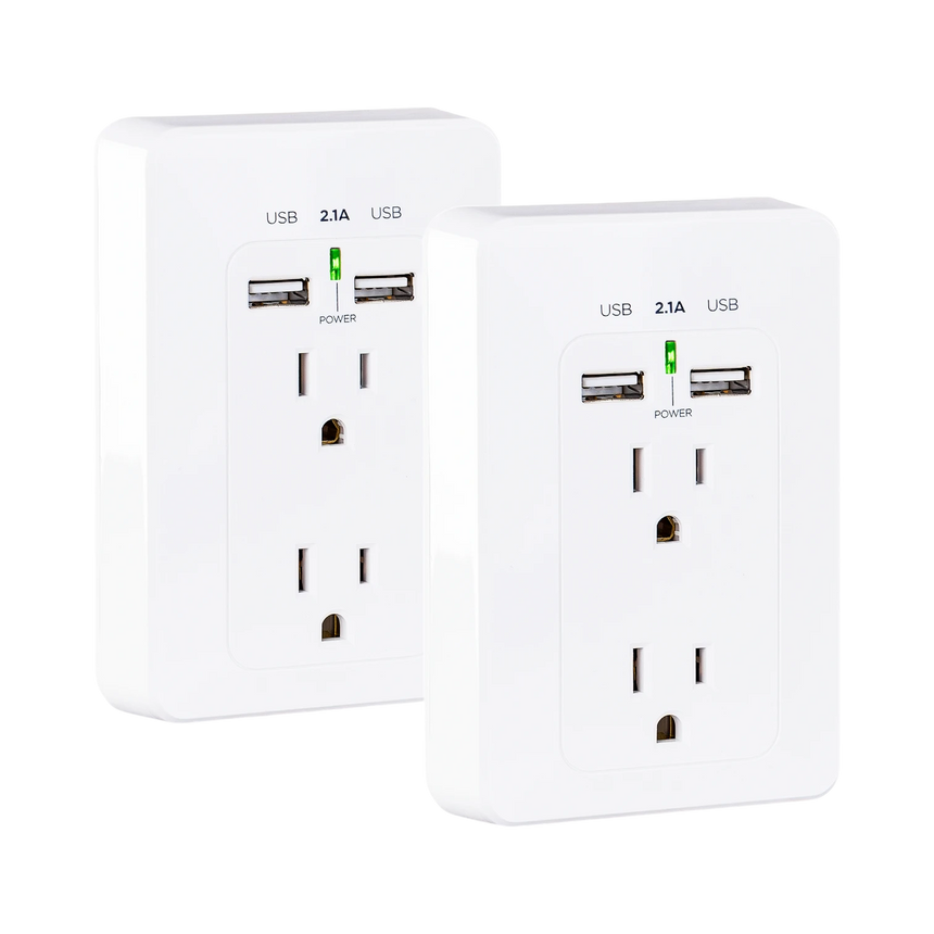 CyberPower 2-Outlet Wall Tap with 2 USB Ports (2-Pack) — Being Shipped