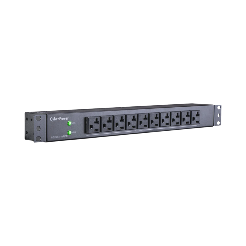 CyberPower PDU (30A) 24A/120V / 50/60Hz, Nema L5-30P Plug, 20 Nema 5-20R )10 Front/10 Rear)1U/12' Cord — Being Shipped