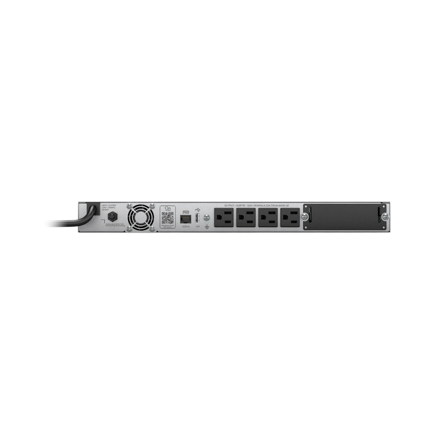 APC Smart-UPS, Line Interactive, 750 VA, LCD, Rackmount 1U, 120V, 4x NEMA 5-15R outlet, USB, AVR, Short Depth — Being Shipped