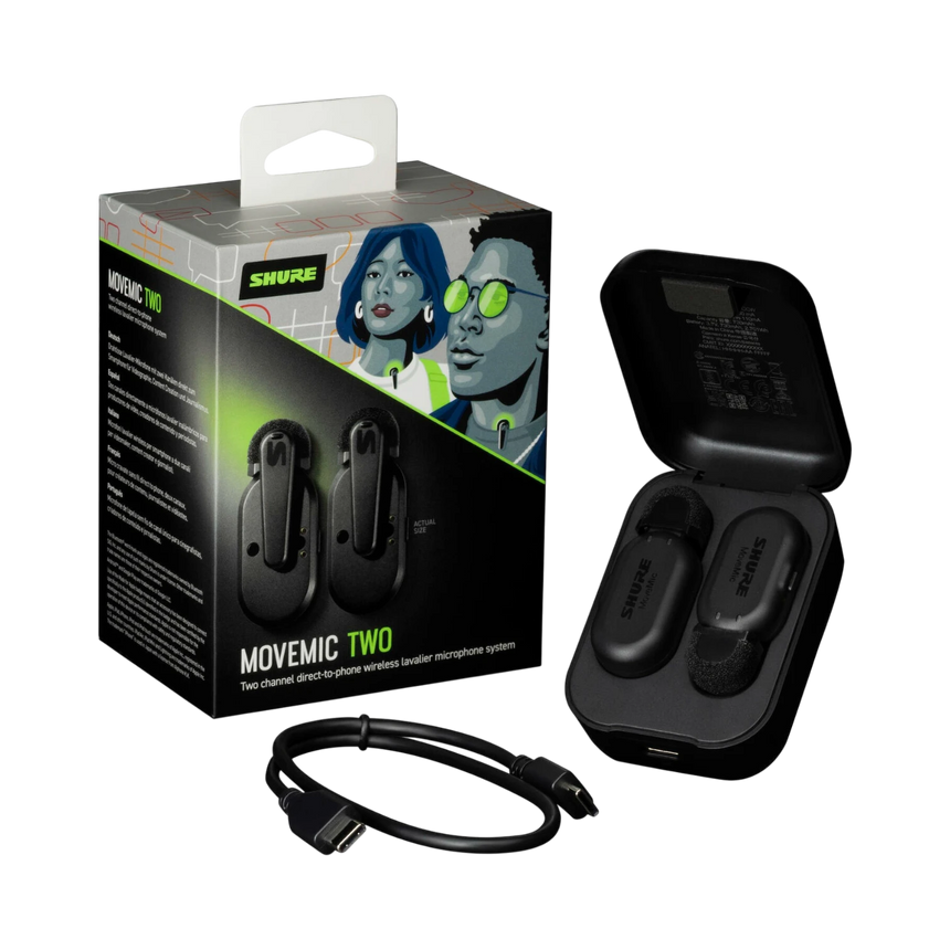 Shure MoveMic Two 2-Person Clip-On Wireless Microphone System for Mobile Devices — Being Shipped