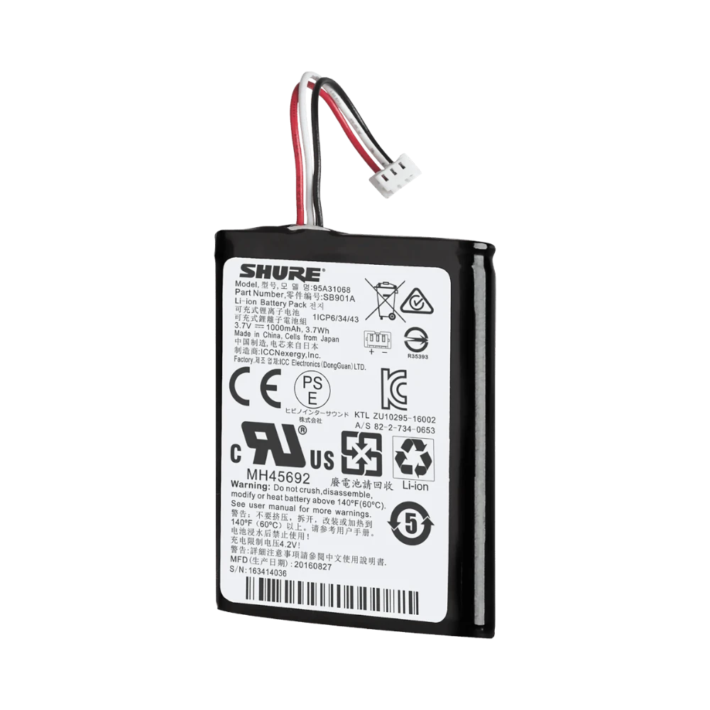 Shure SB901A Replacement Rechargeable Lithium-Ion Battery for Microflex Wireless — Being Shipped