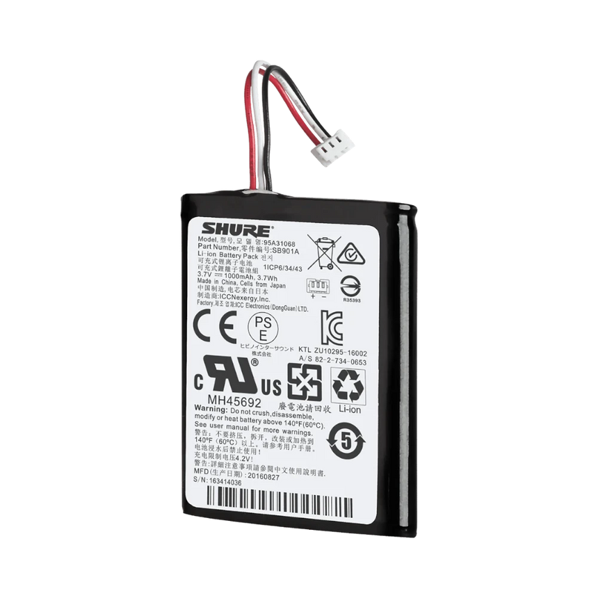 Shure SB901A Replacement Rechargeable Lithium-Ion Battery for Microflex Wireless — Being Shipped