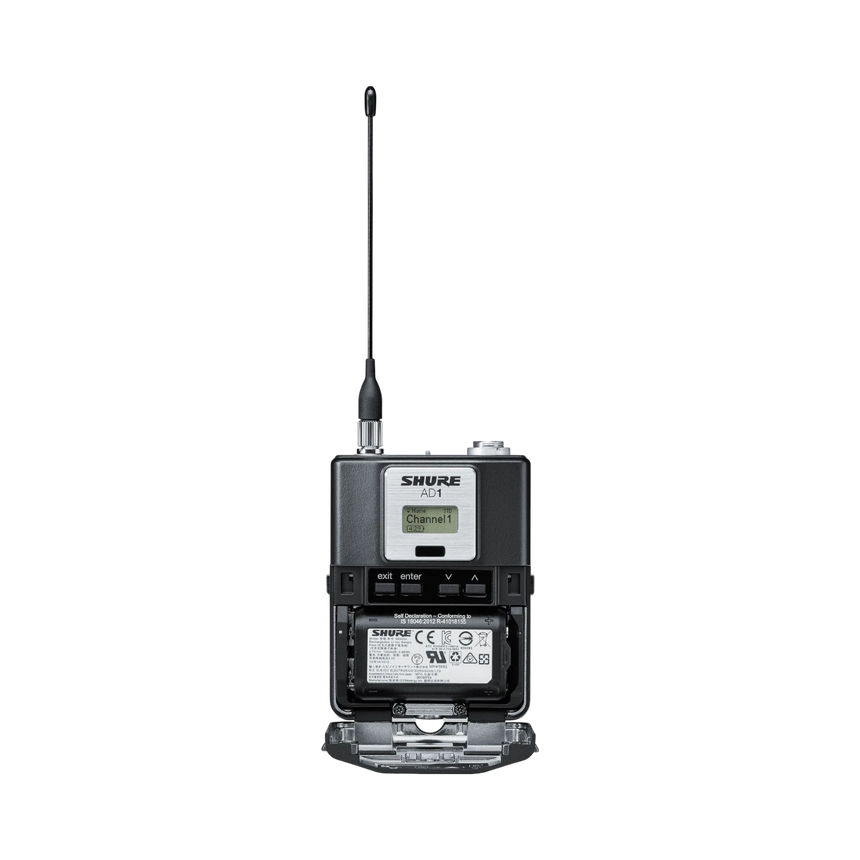 Shure AD1 Digital Wireless Bodypack Transmitter with TA4M (G57: 470 to 616 MHz) — Being Shipped