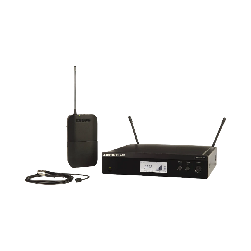 Shure BLX14R/W93 Rackmount Wireless Omni Lavalier Microphone System (J11: 596 to 616 MHz) — Being Shipped