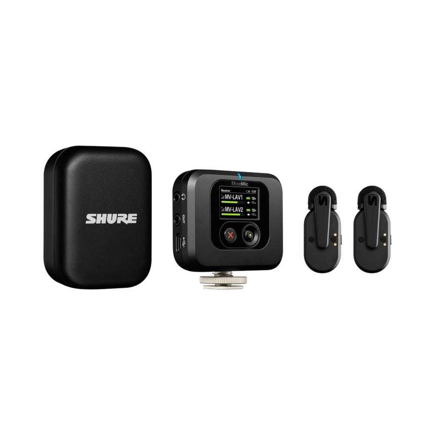 Shure MoveMic Two Receiver Kit 2-Person Clip-On Wireless Microphone System for Mobile Devices & Cameras — Being Shipped