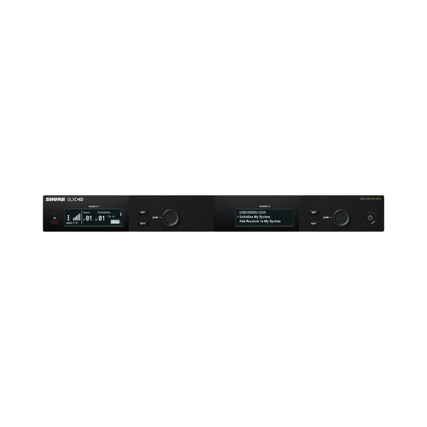 Shure SLXD24D/SM58 Dual-Channel Digital Wireless Handheld Microphone System with SM58 Capsules (J52: 558 to 602 + 614 to 616 MHz) — Being Shipped