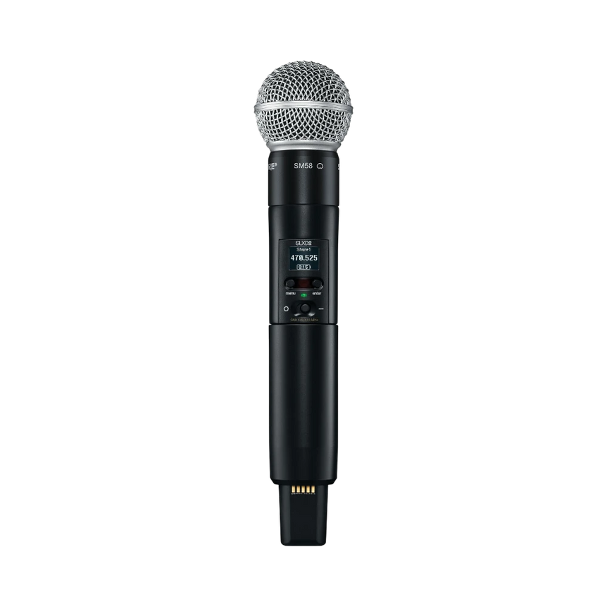 Shure SLXD24D/SM58 Dual-Channel Digital Wireless Handheld Microphone System with SM58 Capsules (J52: 558 to 602 + 614 to 616 MHz) — Being Shipped