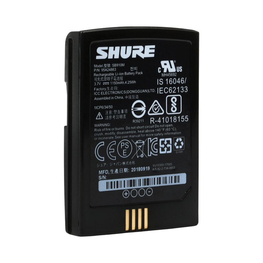 Shure SB910M Battery for ADX1M Transmitter — Being Shipped
