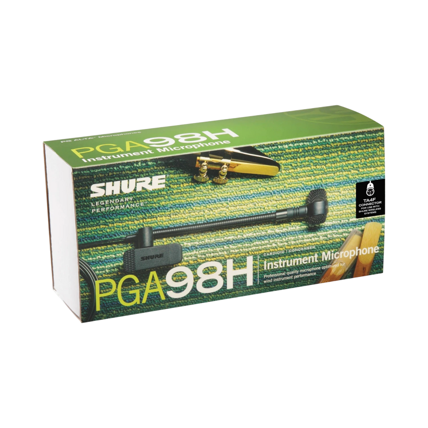 Shure PGA98H-XLR Clip-On Cardioid Condenser Horn Mic with Inline Preamp & Cable (15') — Being Shipped