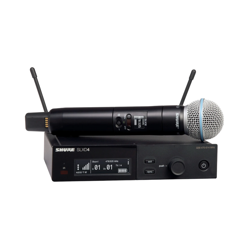 Shure SLXD24/B58 Digital Wireless Handheld Microphone System with Beta 58A Capsule (G58: 470 to 514 MHz) — Being Shipped
