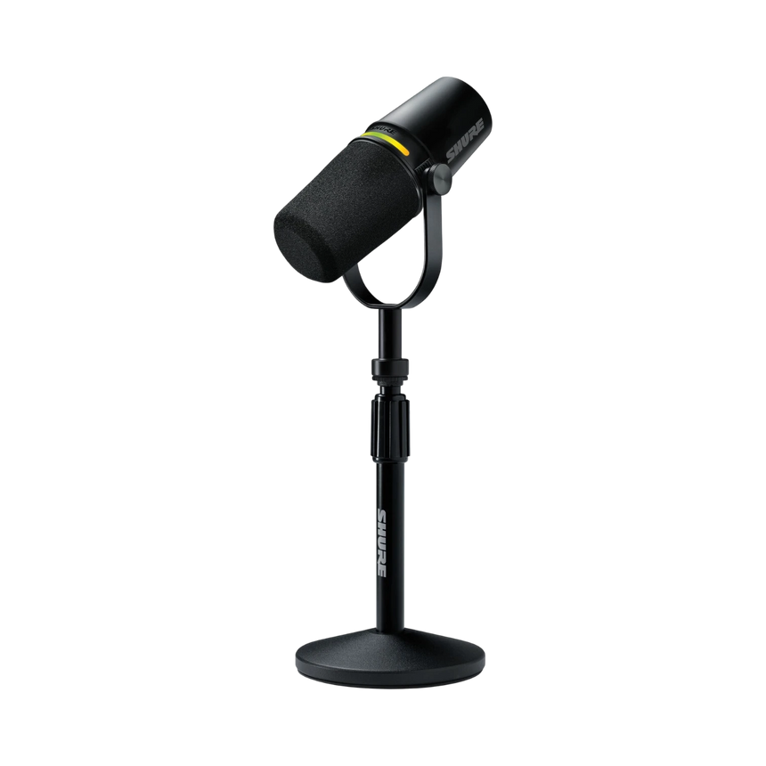 Shure MV7+-K Podcast XLR/USB Microphone Bundle with Gator Desktop Stand (Black) — Being Shipped