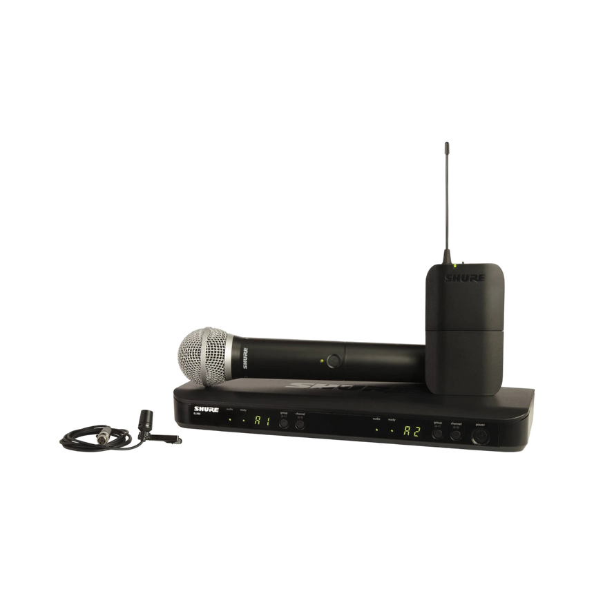 Shure BLX1288/CVL Dual-Channel Wireless Combo Lavalier & Handheld Microphone System (H9: 512 to 542 MHz) — Being Shipped
